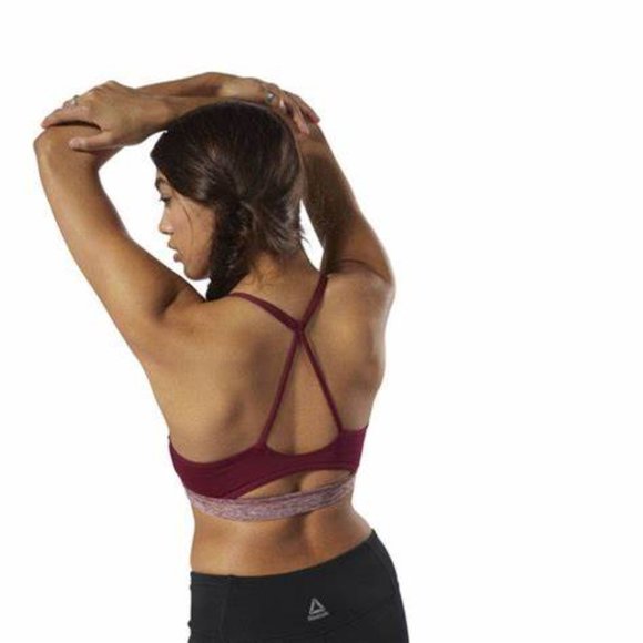Reebok US Melange Tri Back Sports Bra Rustic Wine XS - Picture 3 of 4